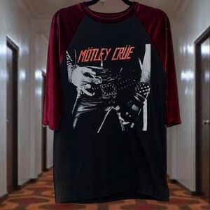 NWOT RARE Mötley Crüe Band Graphic 3/4 LS Raglan Baseball Tee